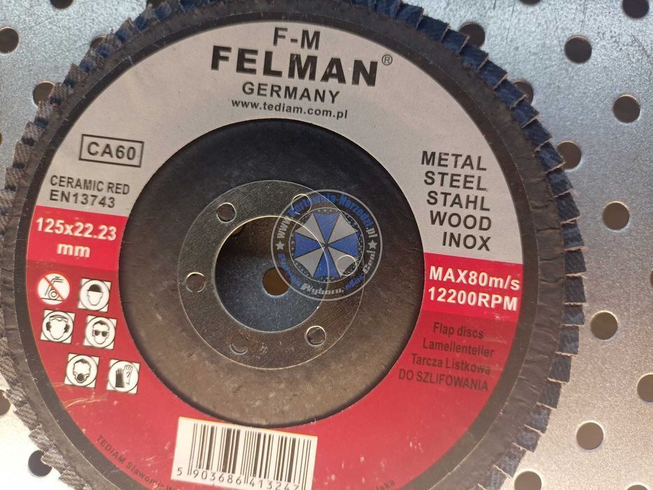 200 szt P60 Tarcza Listkowa ceramiczna 125mm lamelka 125mm ceramiczna