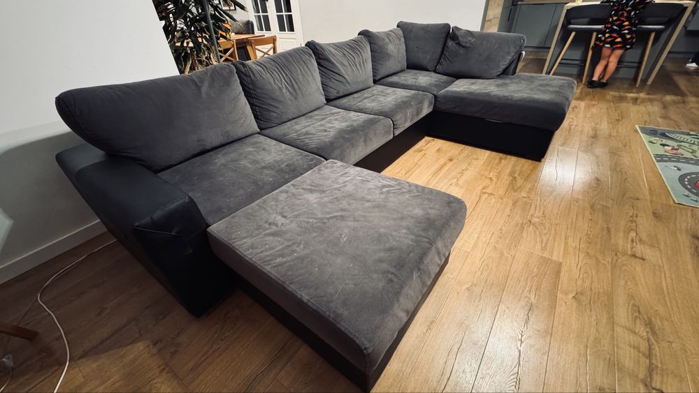 Kanapa naroznik sofa funkcja spania pojemniki