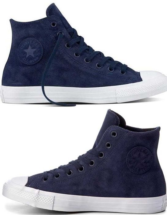 Converse buty trampki granatowe skóra - zamsz