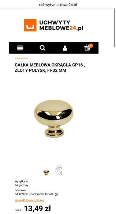 Zestaw uchwytów meblowych 3 relingi 2 gałki 4 haczyki