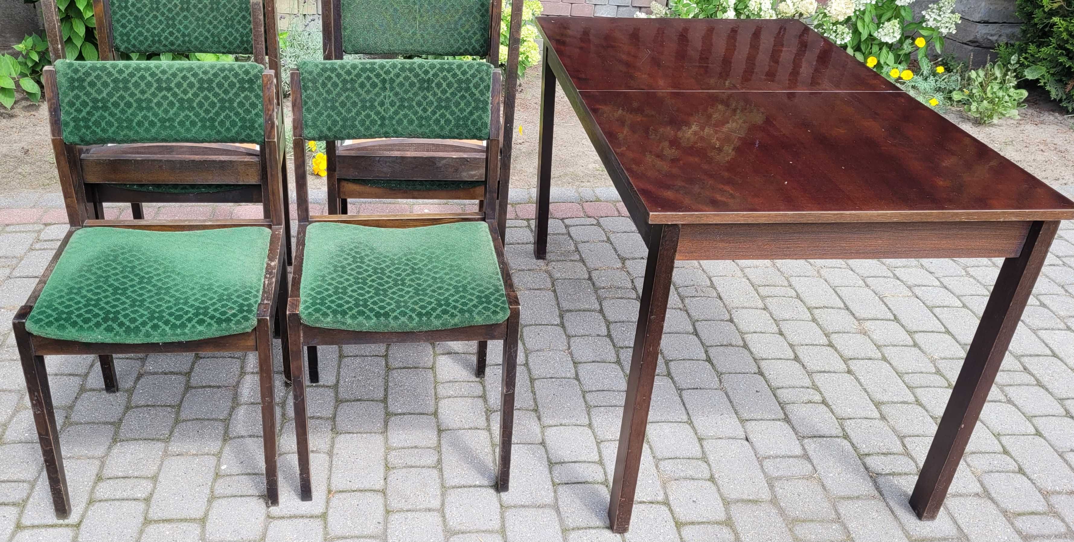 Stół PRL rozsuwany plus 6 krzeseł