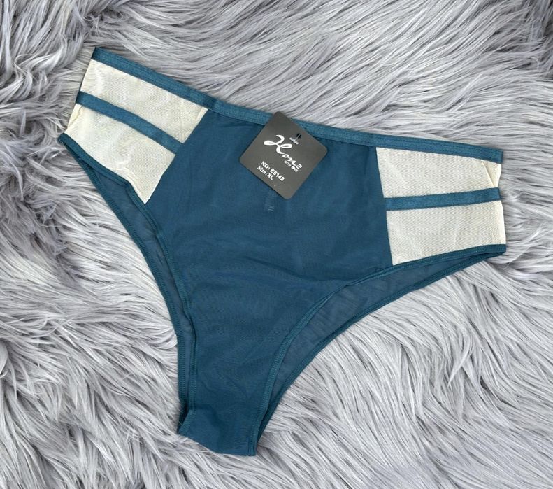 M/L 38/40 półstringi majtki damskie tiul wysoki stan brazyliany