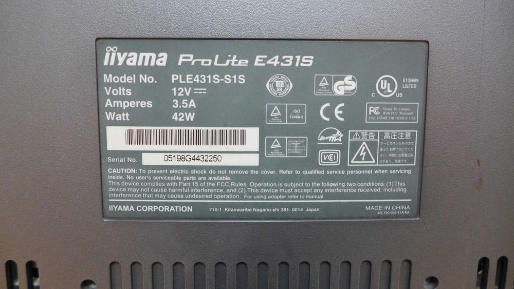 Monitor iiyama ProLite E431S