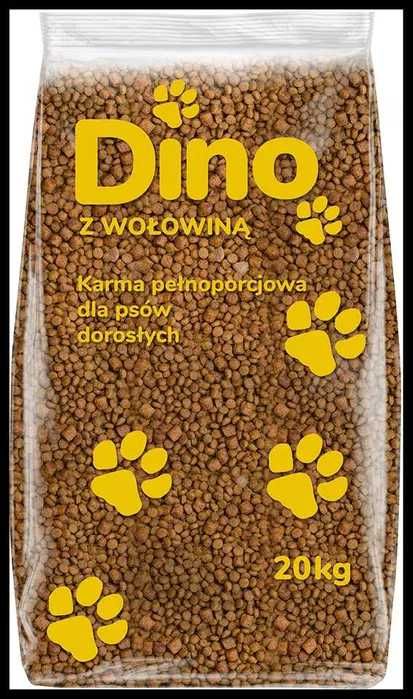 Sucha karma dla psów DINO 20kg z wołowiną