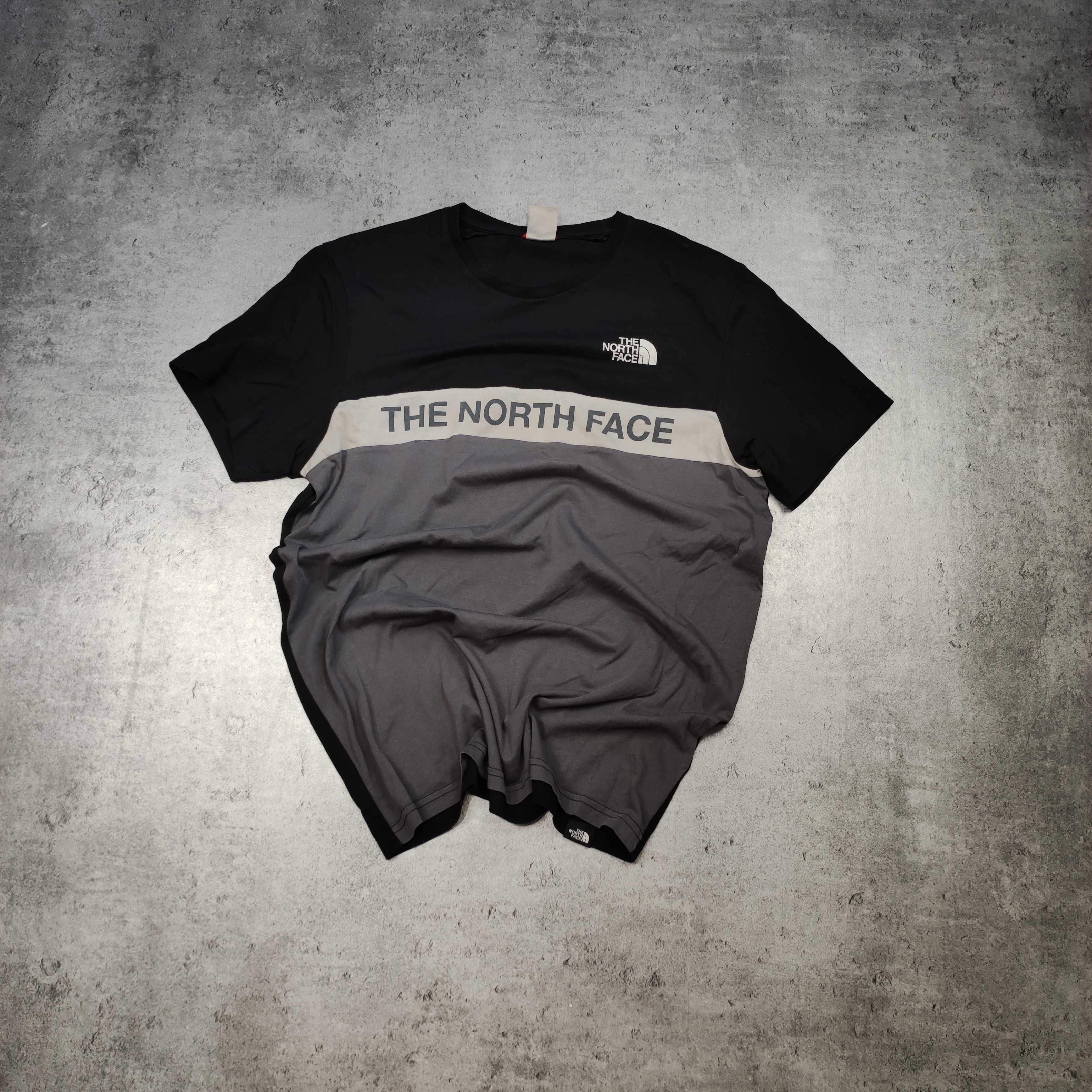 MĘSKA Koszulka TNF The North Face Duże Logo Trzy Kolorowa Bawełna Logo