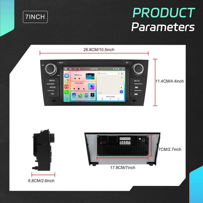 Rádio 4/64GB BMW Série 3 (E90) - CarPlay | Android Auto | WiFi | NOVO