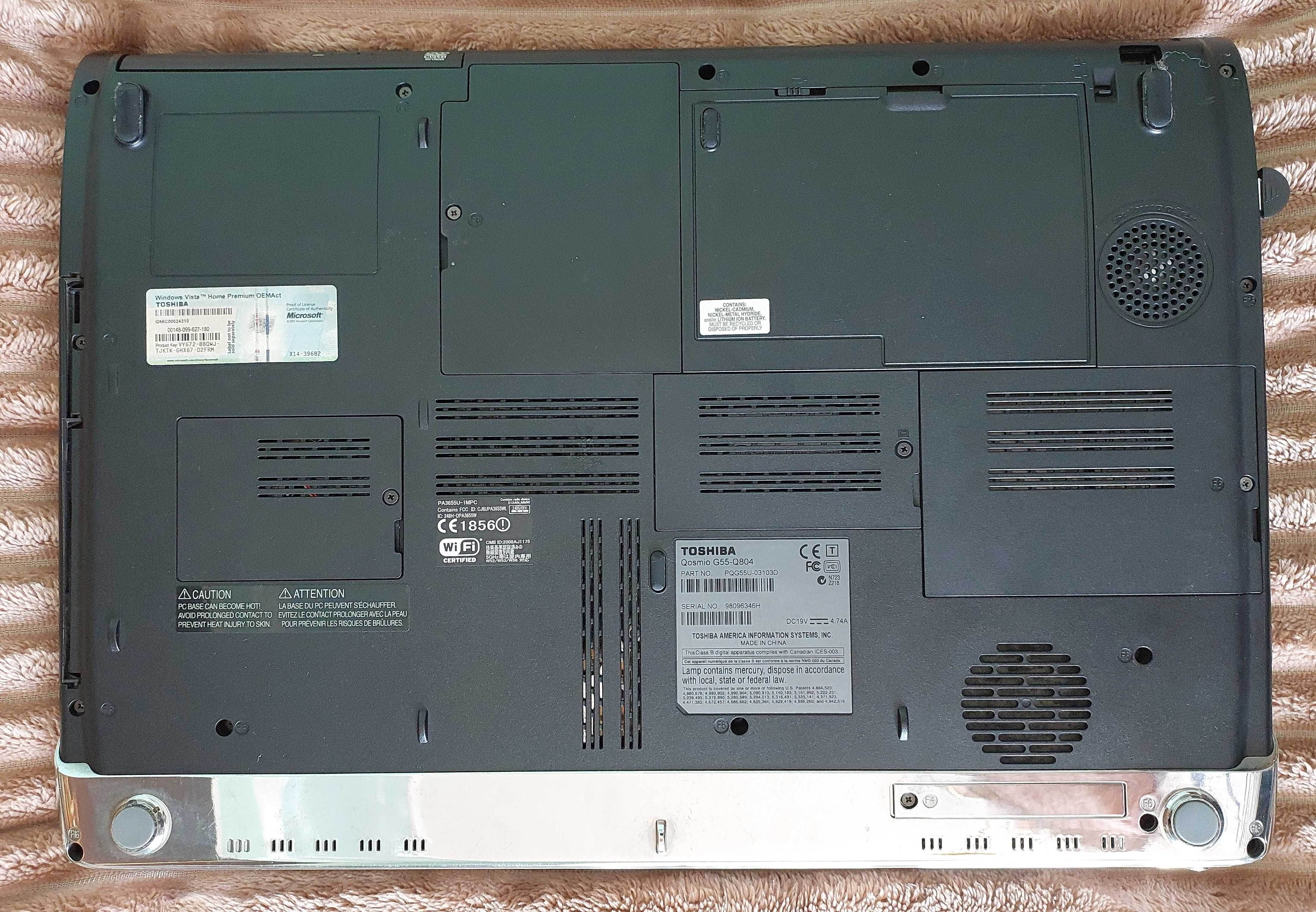 Ноутбук Toshiba Qosmio G55-Q804. Диагональ 18.4"