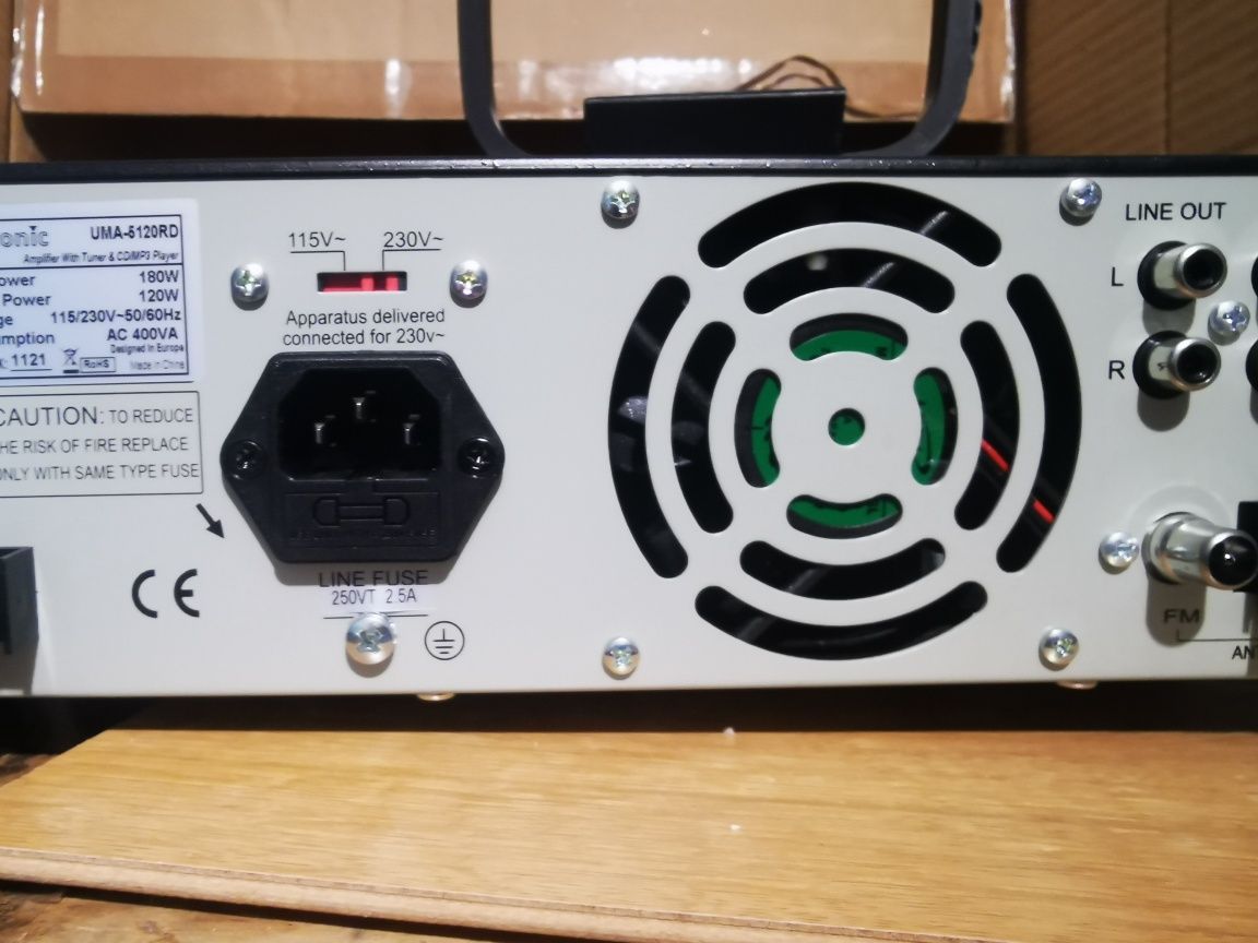 Mixer UMA-5120 RD wzmacniacz miksujący, z radio, odtwarzacz CD