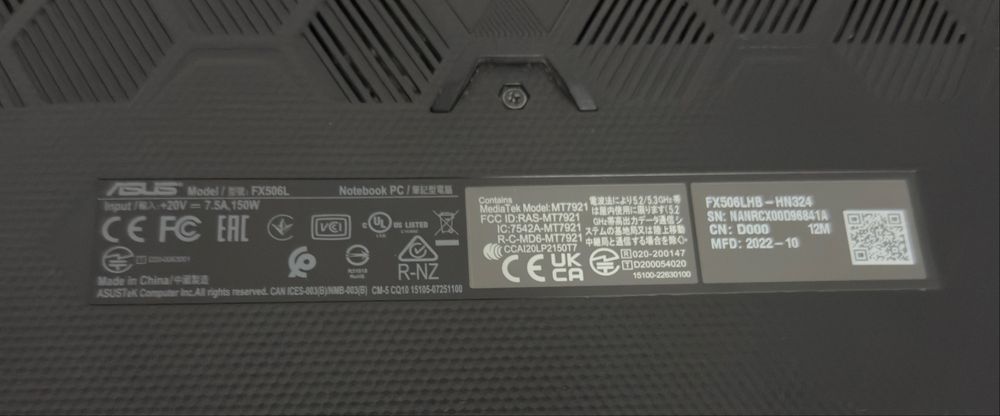 Ноутбук Asus Tuf Gaming F15 FX506L