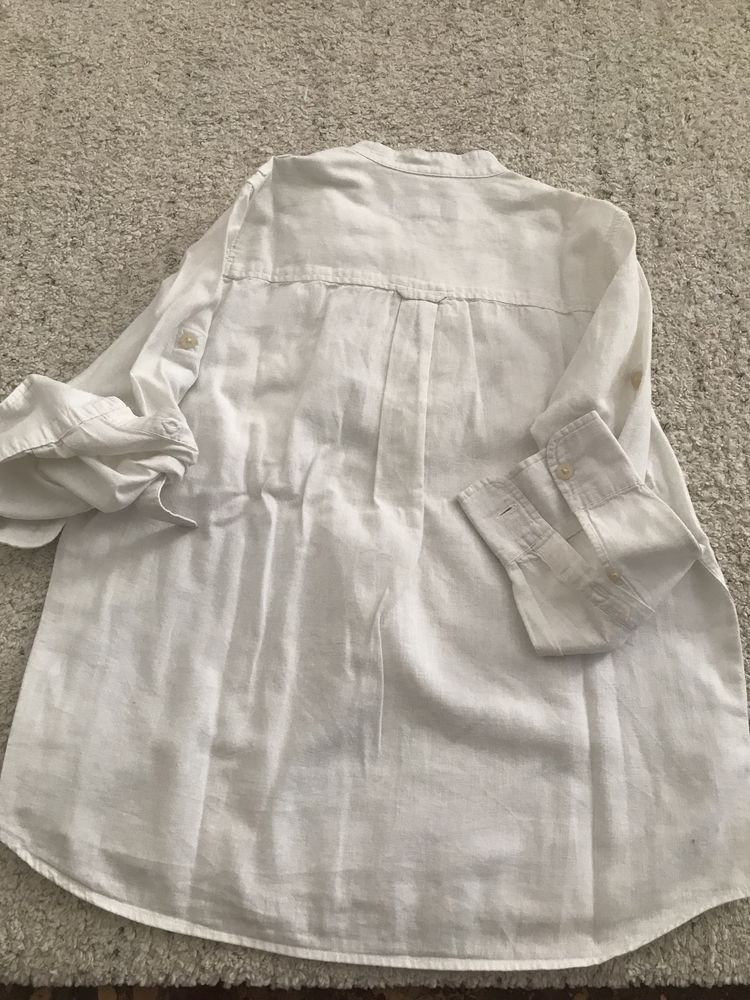 Camisola branca, sem gola - MASSIMO DUTTI
