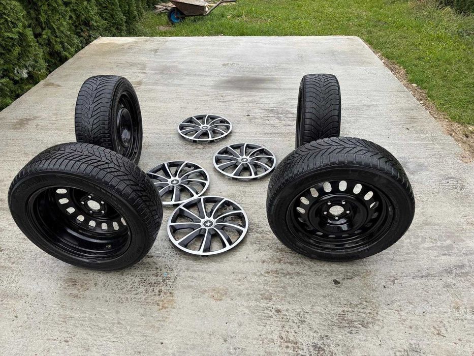 Koła, felgi stalowe, opony zimowe 215/55R17