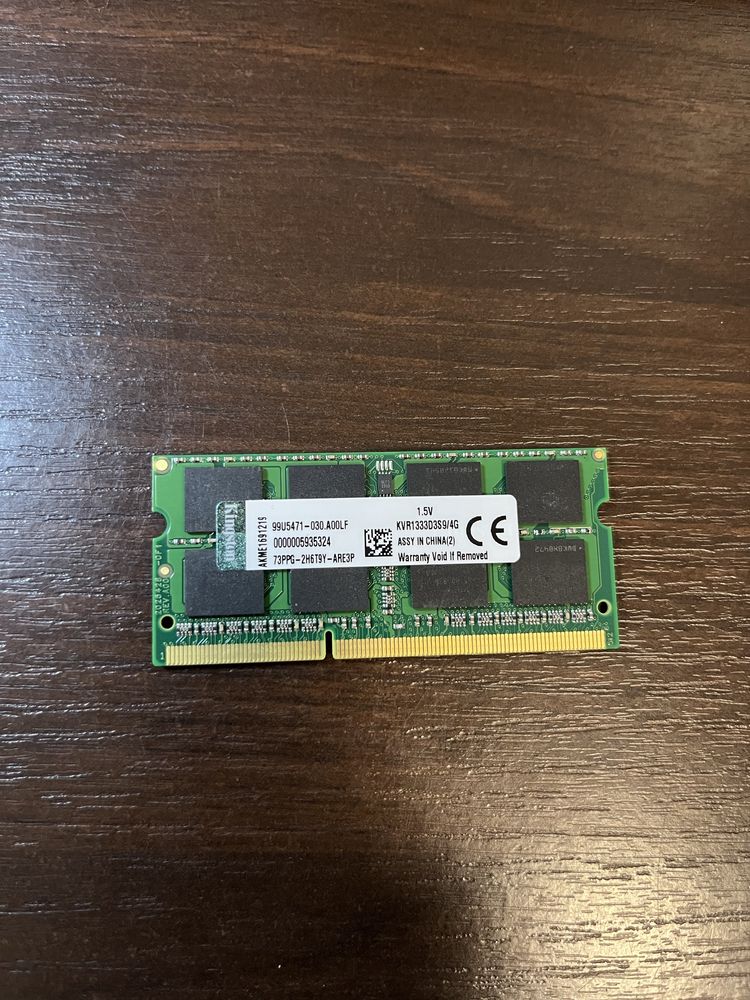 Оперативна памʼять для ноутбука Kingston DDR3 4 Гб 1333 1.5v