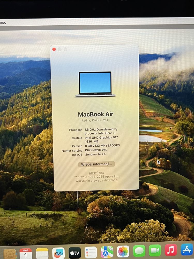 Macbook Air 2019 intel Core I5 w bardzo dobrym stanie