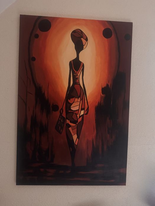 Obraz recznie malowany dama kobieta 60x90