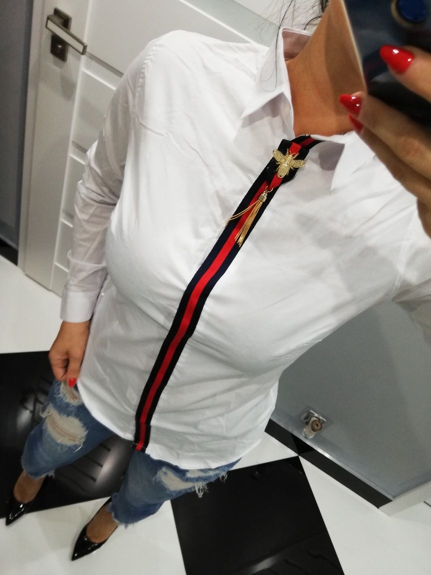Koszula plisa Gucci s m L XL slim fit bawełna