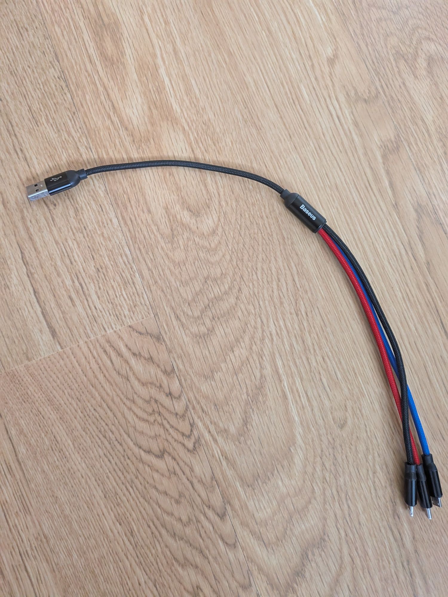 Baseus kabel 3 w 1 USB - Lightning/Micro usb/USB-C przejściówki do ład