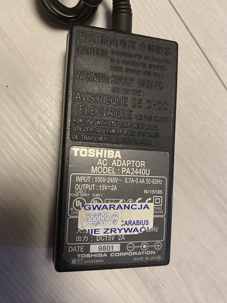 Zasilacz Toshiba PA2440U 15V 2A