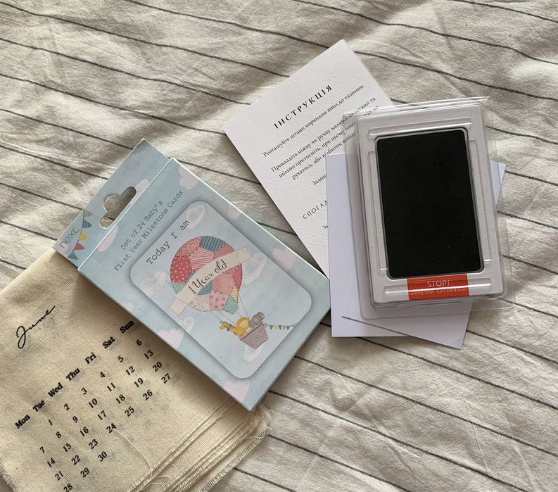 Набір штамп для відбитків ніжки карточки для фото по місяцям