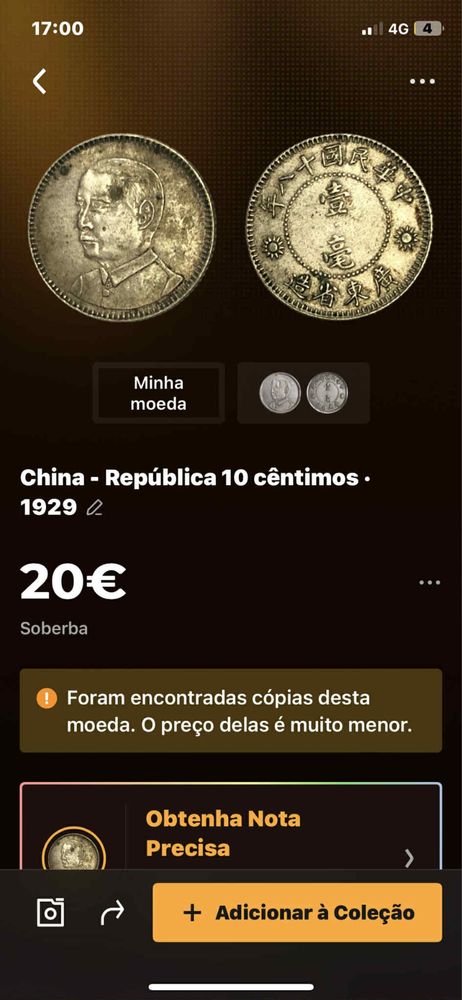 Moeda de 10 centimos china