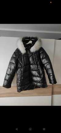 Czarna damska kurtka zimowa pikowana rozmiar 7XL