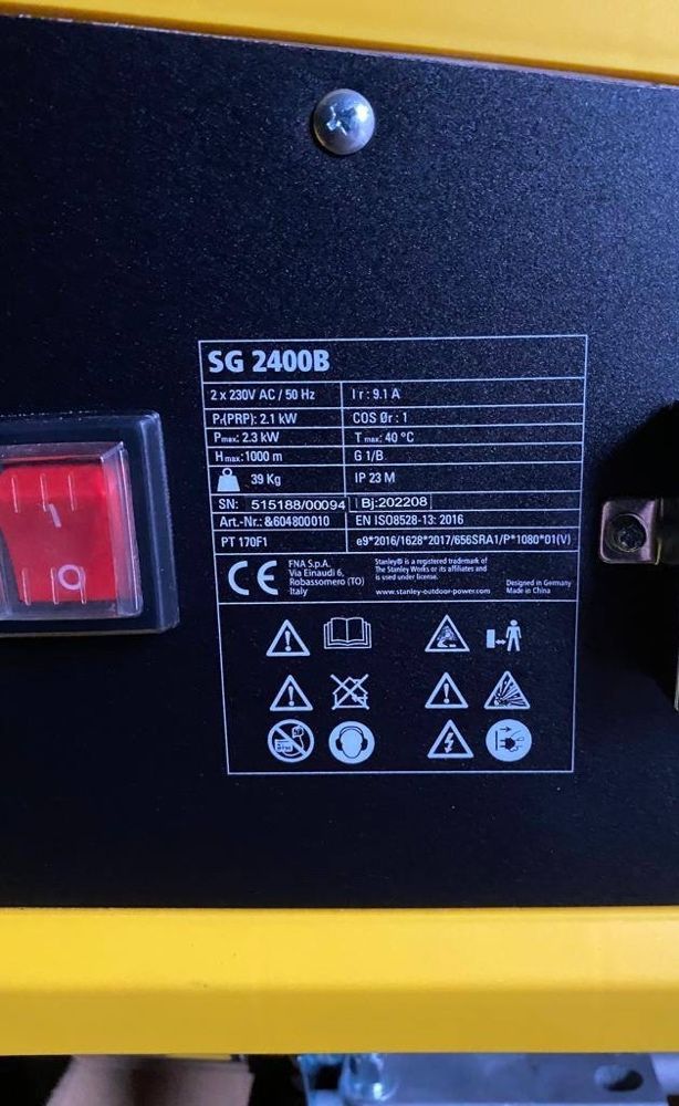 Бензиновий генератор Stanley SG 2400 Basic Новый