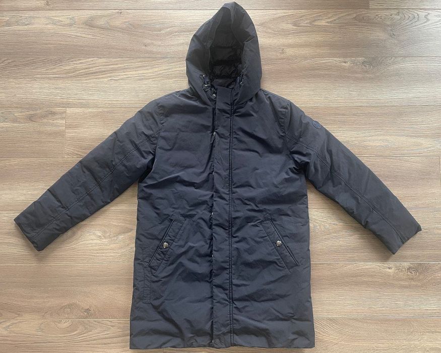 Granatowa kurtka puchowa w stylu parki MASSIMO DUTTI - 146 - 158 cm