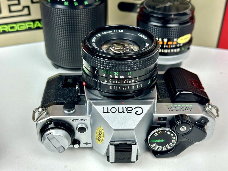 Canon AE-1 Program + 3 obiektywy + Power Winder A | w pudełkach