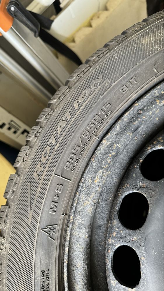 Opony rotation 205/55R16 Felgi stalowe 16 passat b6