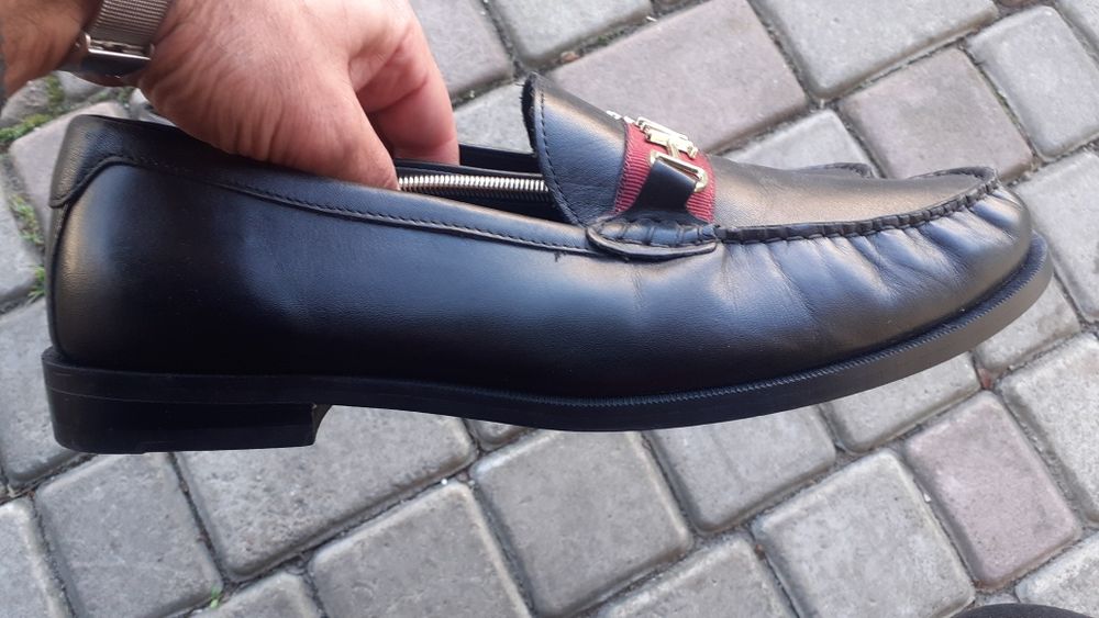 Мужские новые кожаные лоферы-мокасины Walk London EU 10-43pCт 29см.