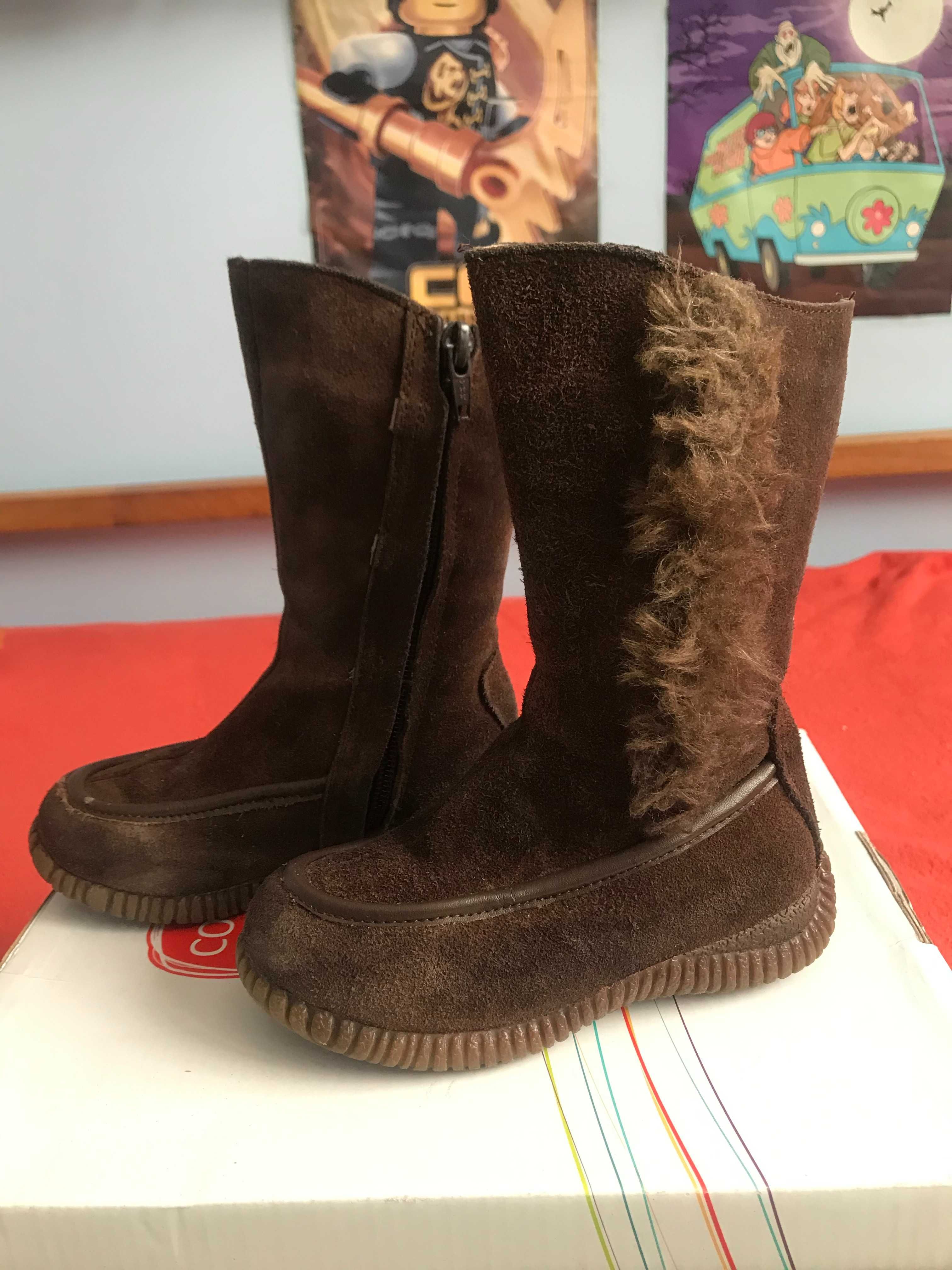 Buty zimowe skóra oficerki kozaki r 24