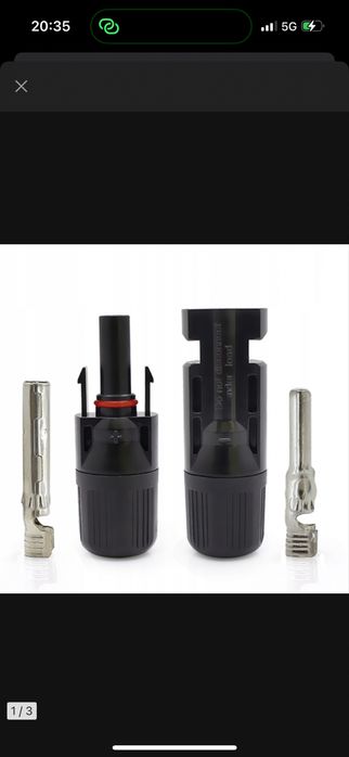 Конектор MC4 для монтажу сонячних систем кабелем 2,5, 4, 6 мм² (пара)