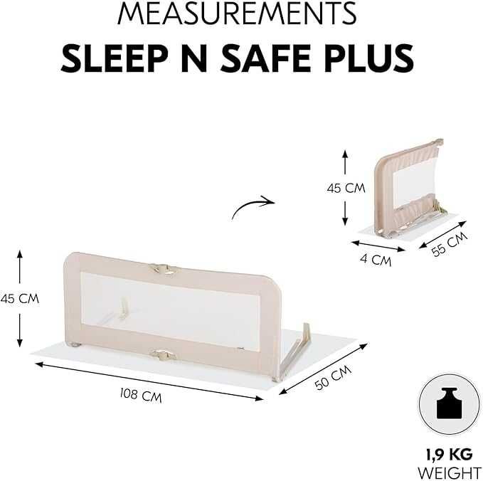 Hauck Sleep N Safe Plus bramka bezpieczeństwa do łóżka barierka 108x44