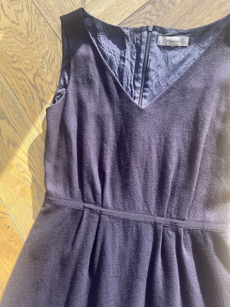 Wełniana sukienka ciemny fiolet Audrey mle zara rouje Rozmiar 36/38