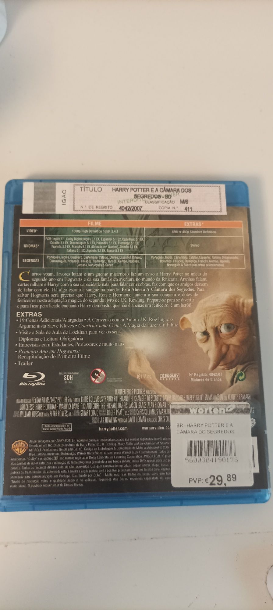 Blu-ray - Harry Potter e a Câmara dos Segredos