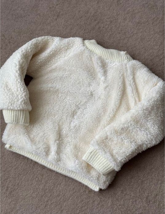 Светр взяаний 12-18 міс молочний на хутрі