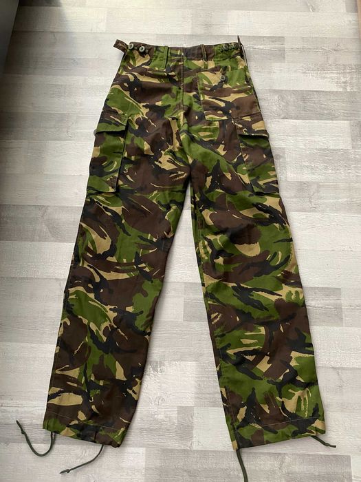 Spodnie bojówki szerokie moro wojskowe S M z wysokim stanem