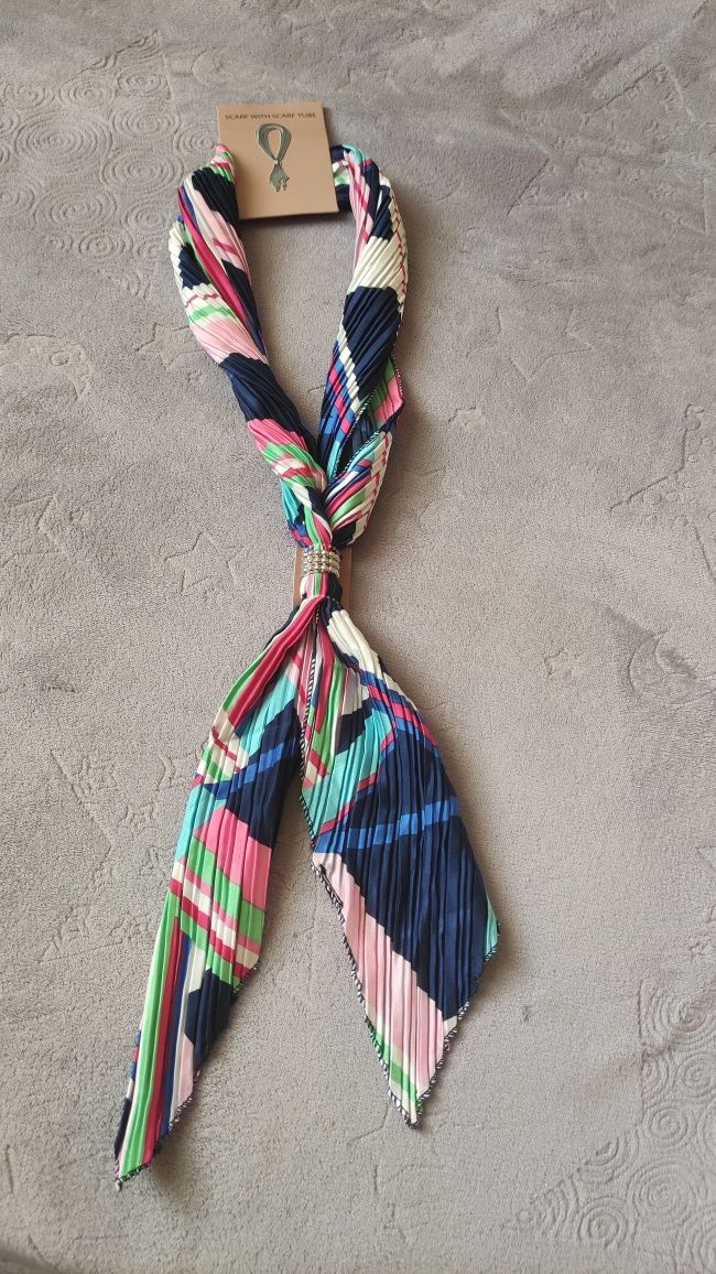 Модный длинный узкий шелковый шарф с воротником-галстуком