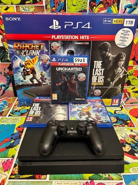 Sony PS4 Slim 500gb+Pakiet gier x3 Gwarancja 12m Szczecin Ufogames