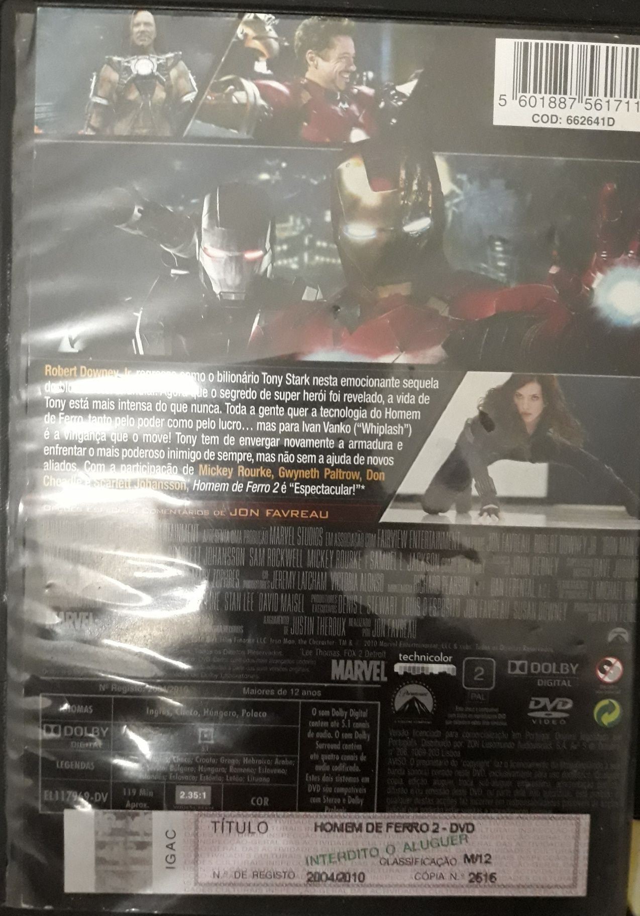 DVD Iron Man 2 Homem de Ferro 2