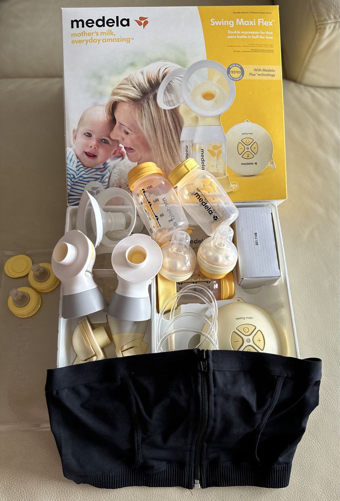 Medela Swing Maxi Flex laktator duży zestaw + gorset + smoczki