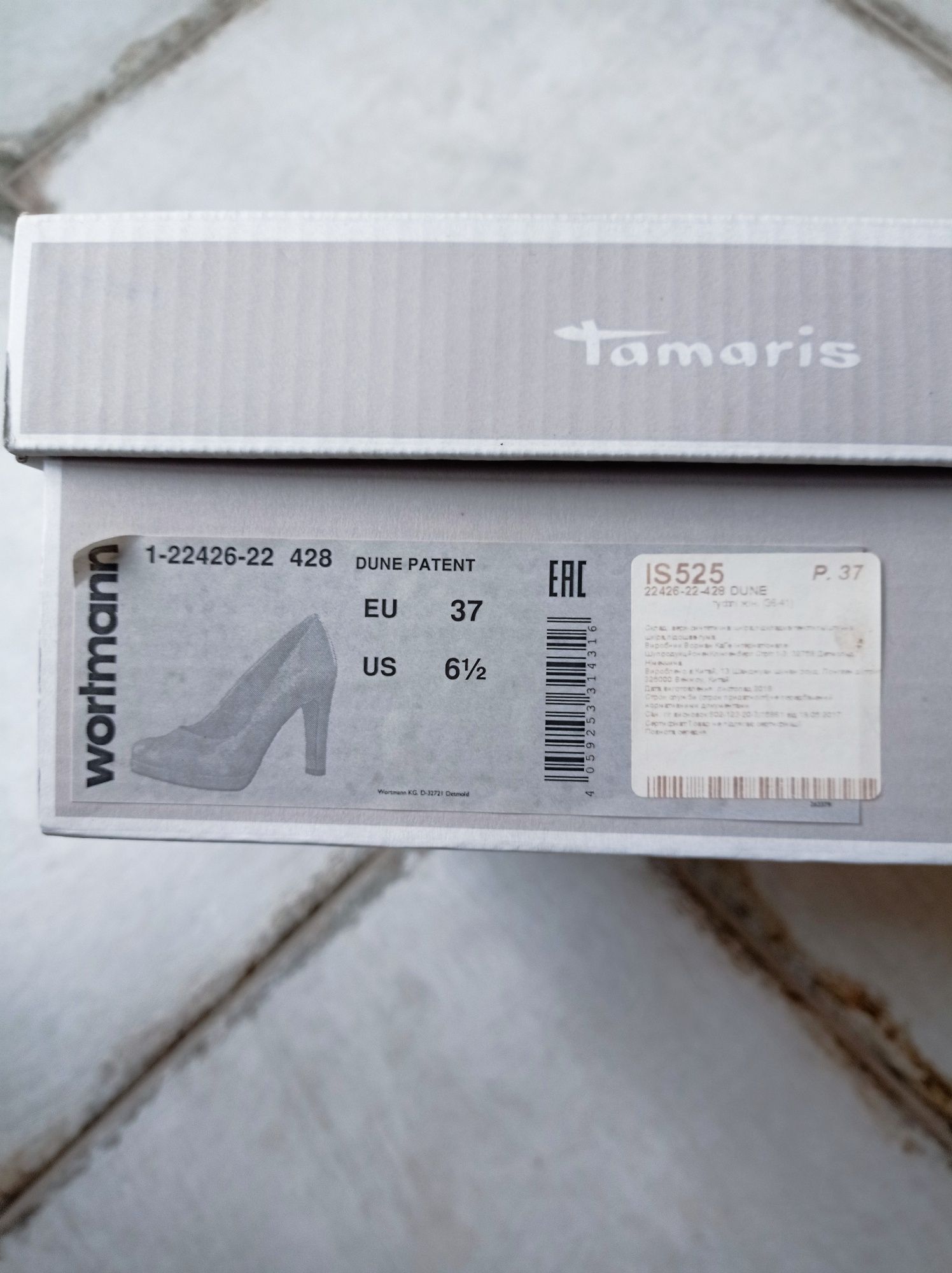 Туфли женские кожаные бренд Tamaris