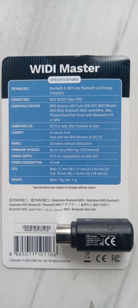 CMEWidi Master Wireless Virtual MIDI Кабель P2P Адаптер Bluetooth МІДІ