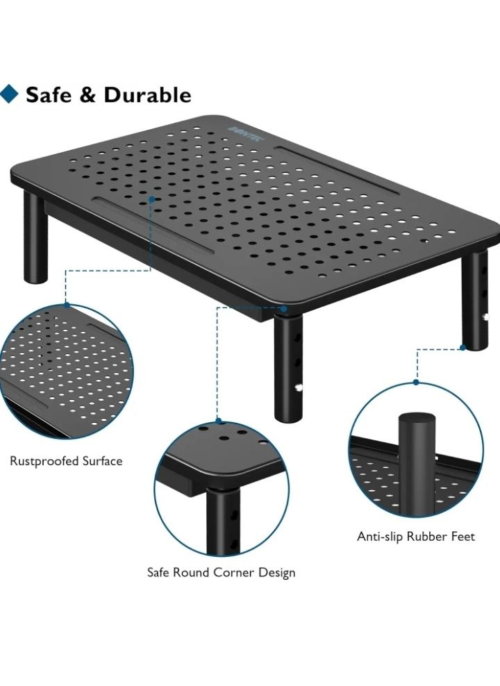 Bontec lr08 monitor stojak podstawa z szufladą czarny metal