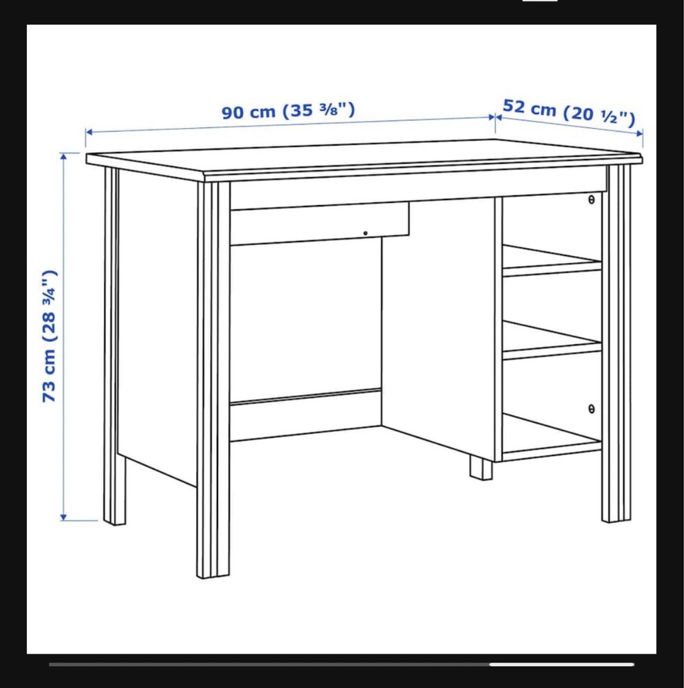 Secretaria brusali ikea branca 90x52cm