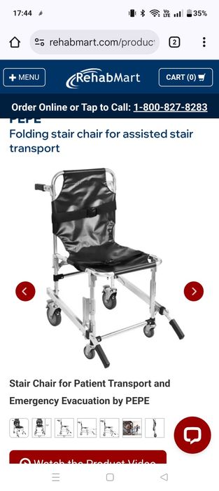 Składane krzesło schodowe inwalidzkie