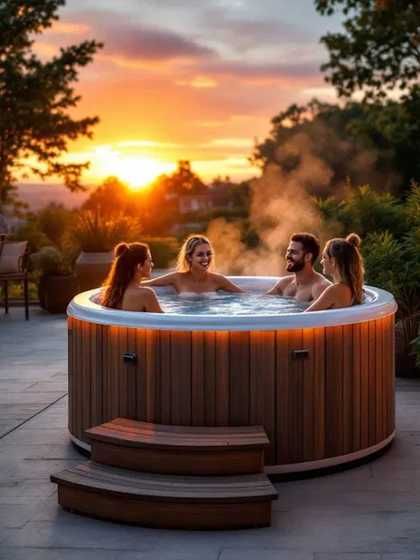 Balia ogrodowa z piecem, jacuzzi, sauna, ruska bania, spa