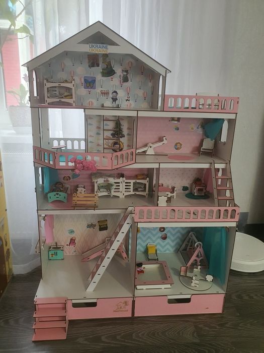 Ляльковий будиночок NestWood Великий рожевий особняк для ляльок L.O.L.