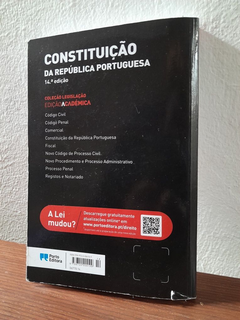 Constituição da Republica Portuguesa,Edição académica, Porto editora