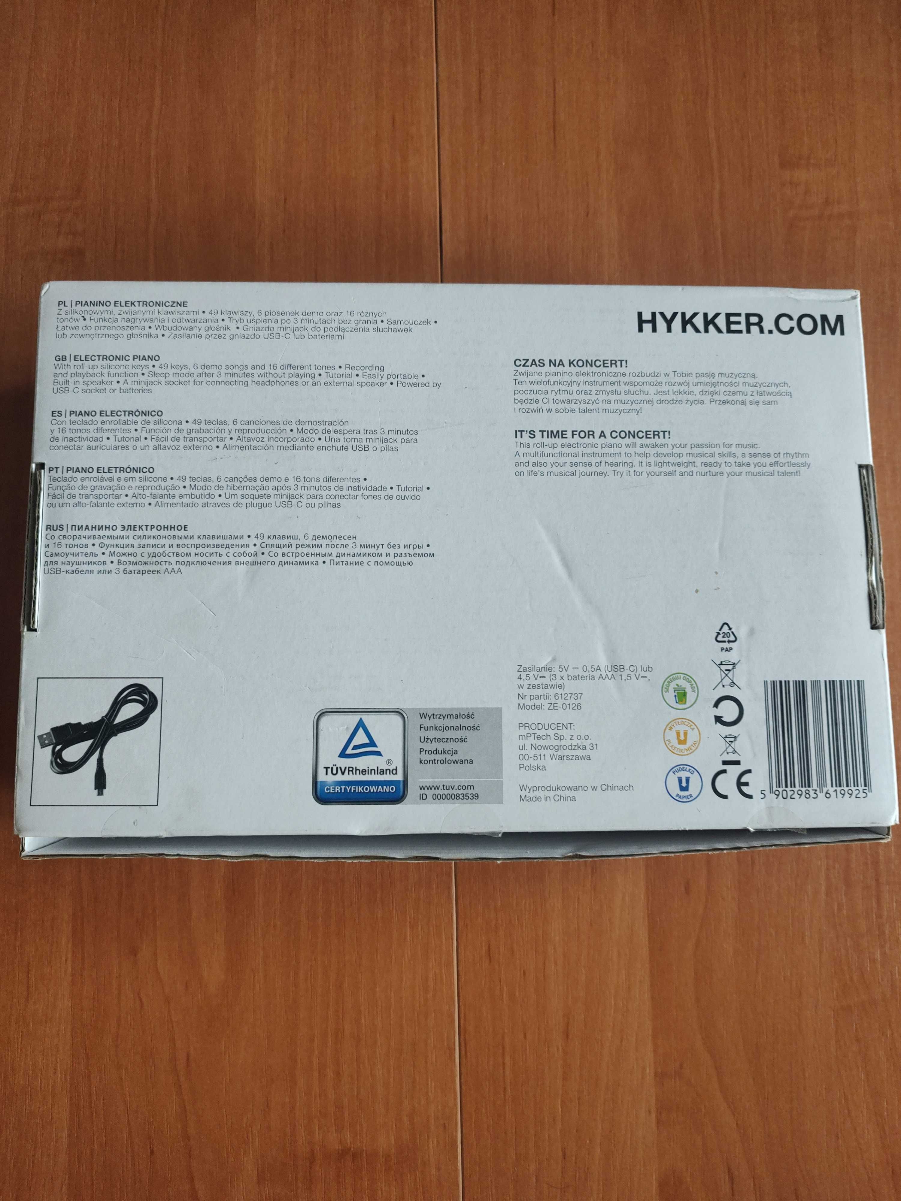 Elektroniczne Silikonowe Pianino Zwijane Hykker