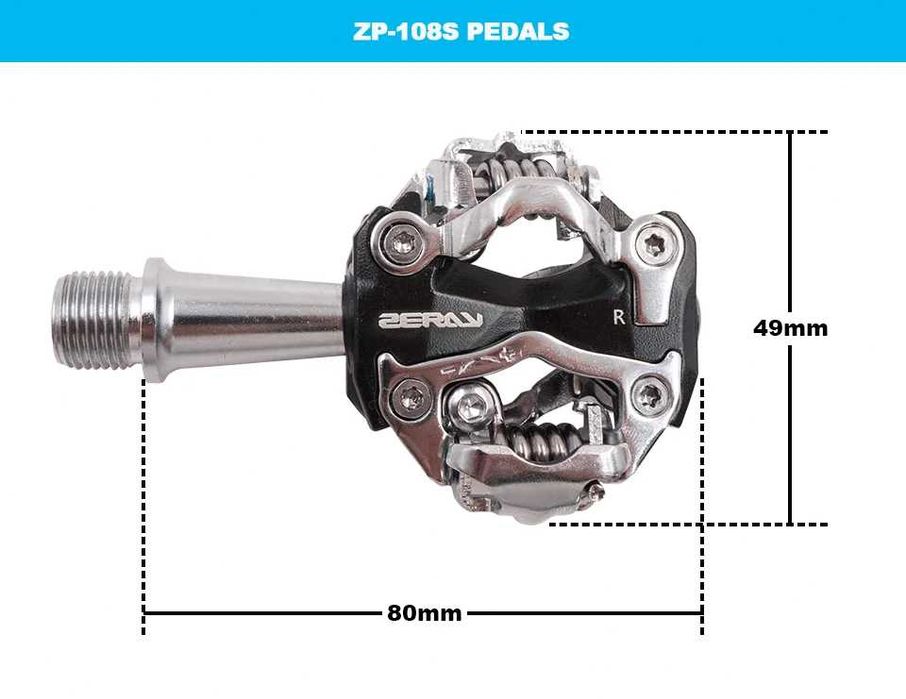 Pedały rowerowe ZERAY ZP-108S MTB + nowe bloki